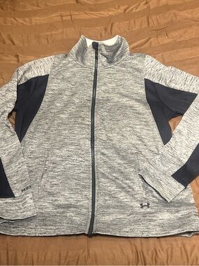 Under Armour Light Heather Gray and black Full-Zip Jacket